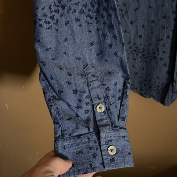 Floral print blouse long sleeve button up - Picture 4 of 5